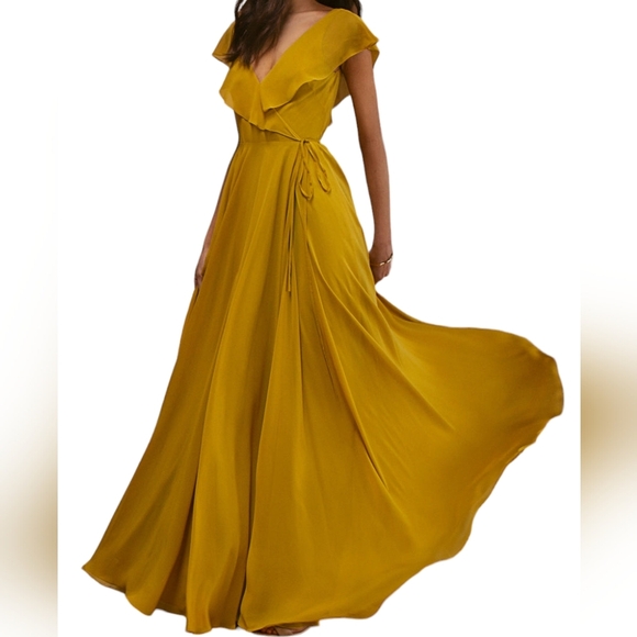 JENNY YOO NWT MARIGOLD CHIFFON WRAP FAYE DRESS